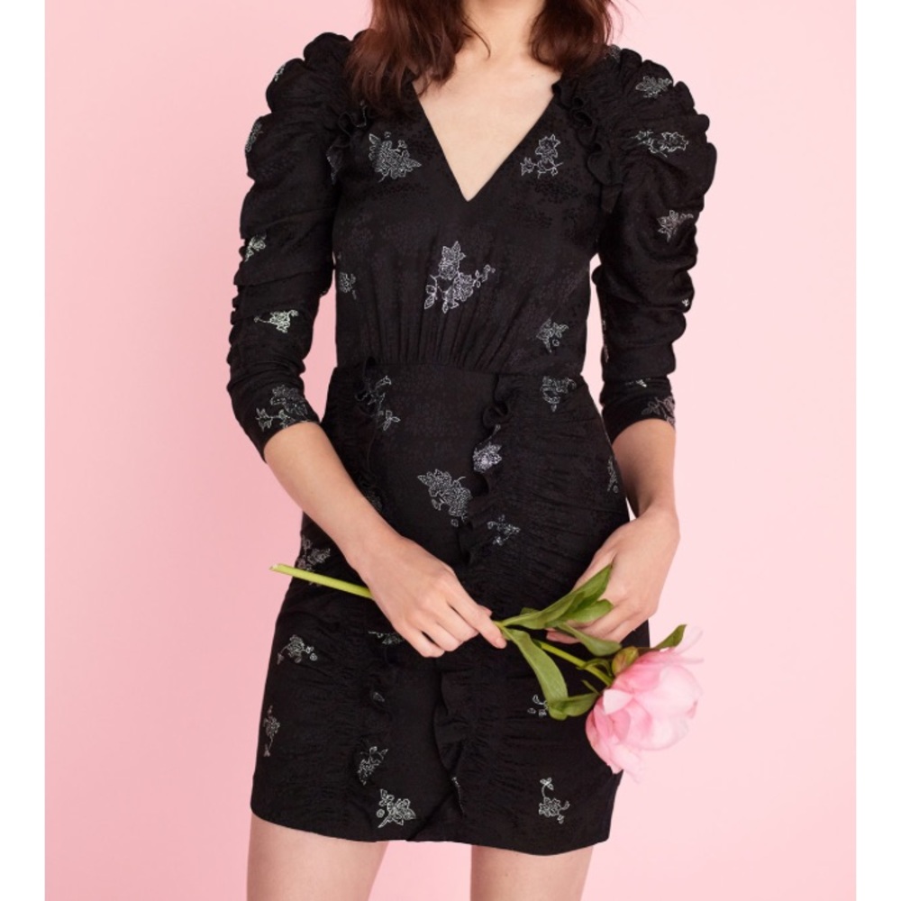 New Rebecca Taylor Jacquard Glitter Mini Dress